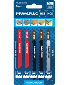 RAWLPLUG Komplet brzeszczotów T drewno 2-4mm met1,2-2mm (RT-JSB-MW1AS) Produkty