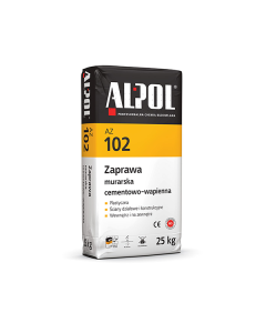 Alpol AZ-102 Zaprawa murarska cementowo wapienna kl. M5 25kg 48szt./pal. (P-AL-ZU-102-25WO) Chemia budowlana