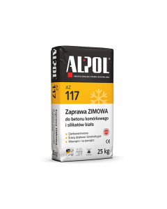 Alpol AZ-117 Zaprawa do gazobetonu i silikatów Biała ZIMOWA kl. M15 25kg 48szt./pal. (P-AL-ZC-117-25WO) Zaprawy