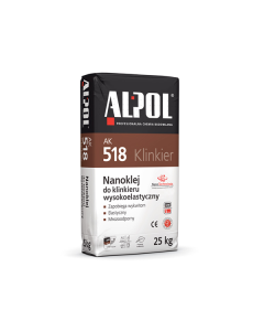 Alpol AK-518 Klej nanoklej do klinkieru wysokoelastyczny 25kg 48szt./pal. (P-AL-KP-518-25WO) Produkty