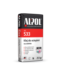 Alpol AK-533 Klej do ociepleń na wełnie i przyklejania siatki 25kg 48szt./pal. (P-AL-KO-533-25WO)