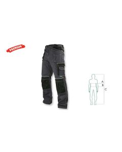 STALCO Spodnie robocze do pasa szaro-czarne ALLROUND LINE L (S-44425) BHP