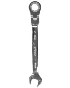 PRO Klucz płasko oczkowy z grzechchotką i przegubem 72T CRV 17mm (3-01-25-WK-328) Narzędzia ręczne