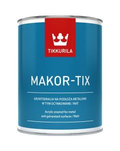 Tikkurila Makortix Szary Metaliczny 1L/op. farba do metalu, aluminium i ocynku (1791795201) Farby i impregnaty