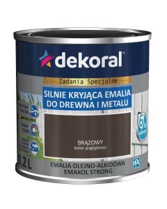 DEKORAL EMAKOL Strong Emalia do drewna i metalu Brąz Połysk 0,2L(298995)