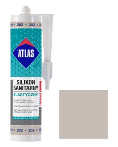 ATLAS Silikon sanitarny elastyczny kolor 202 Popielaty 280ml (SILIKON-SE-AT-202) Produkty