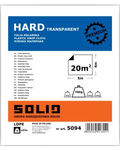 SOLID Folia malarska HARD transparent 4mx5m 20szt/karton(5094)