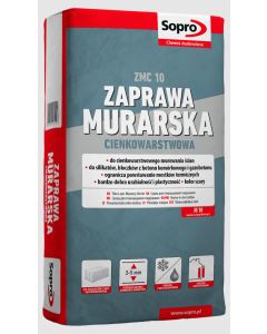 SOPRO Zaprawa murarska cienkowarstwowa ZMC 10 Szara 40szt/pal (205) Zaprawy