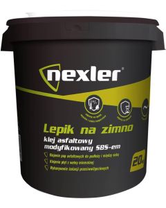 NEXLER Lepik na zimno - Klej asfaltowy modyfikowany SBS-em 20kg/op. 21szt/pal. (W-BR010-A0000-NX1C-2000) Chemia budowlana