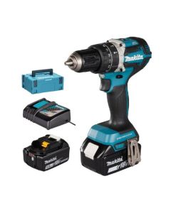 MAKITA Wiertarko-wkrętarka udarowa LXT (zestaw 2xBL1850B + DC18RC) (DHP484RTJ)