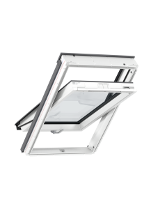 VELUX Okno GLU MK06 0061B 78x118, obrotowe, drewniano-poliuretanowe, trzyszybowe, z dolnym otworem