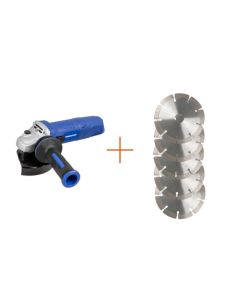 RAWLPLUG Szlifierka kątowa 750W, śr. tarczy 125mm, 230V AC + GRATIS 5szt. tarczy