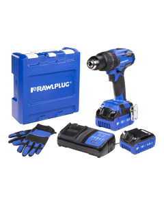RAWLPLUG Wiertarko-wkrętarka 18V 60NM, 2 akumulatory 5AH,  szybka ładowarka 6,5A