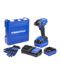 RAWLPLUG Zakrętarka udarowa 18V 210NM  2x akumulatory 5,0AH Szybka Ładowarka 6,5A (R-PID18-XL2)