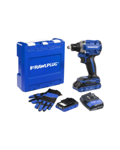 RAWLPLUG Zakrętarka udarowa 18V 315Nm 2akumulatory2,0Ah + ładowarka 1,5A, walizka