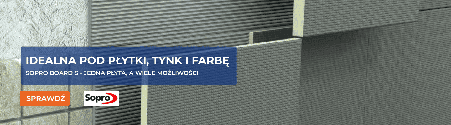 baner reklamujący płytę sopro board s w sklepie materiałów budowlanych eKowalczyk