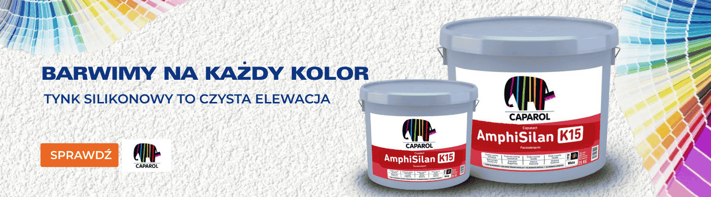 baner reklamujący tynki CAPAROL w sklepie materiałów budowlanych eKowalczyk